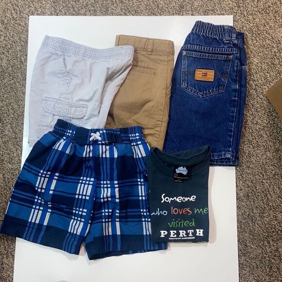 5 PC SHORTS TOMMY SZ 4 TOUGHSKINS 4T CAT JACK 6 SWIM SZ 4/5 SAMSOUSAN POLO SZ 4 - Picture 1 of 16